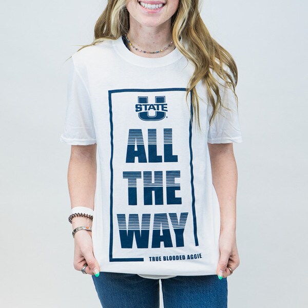 white u-state all the way t-shirt
